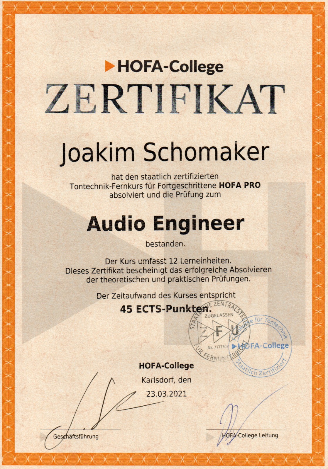 Audio Engineer im Basement Studio