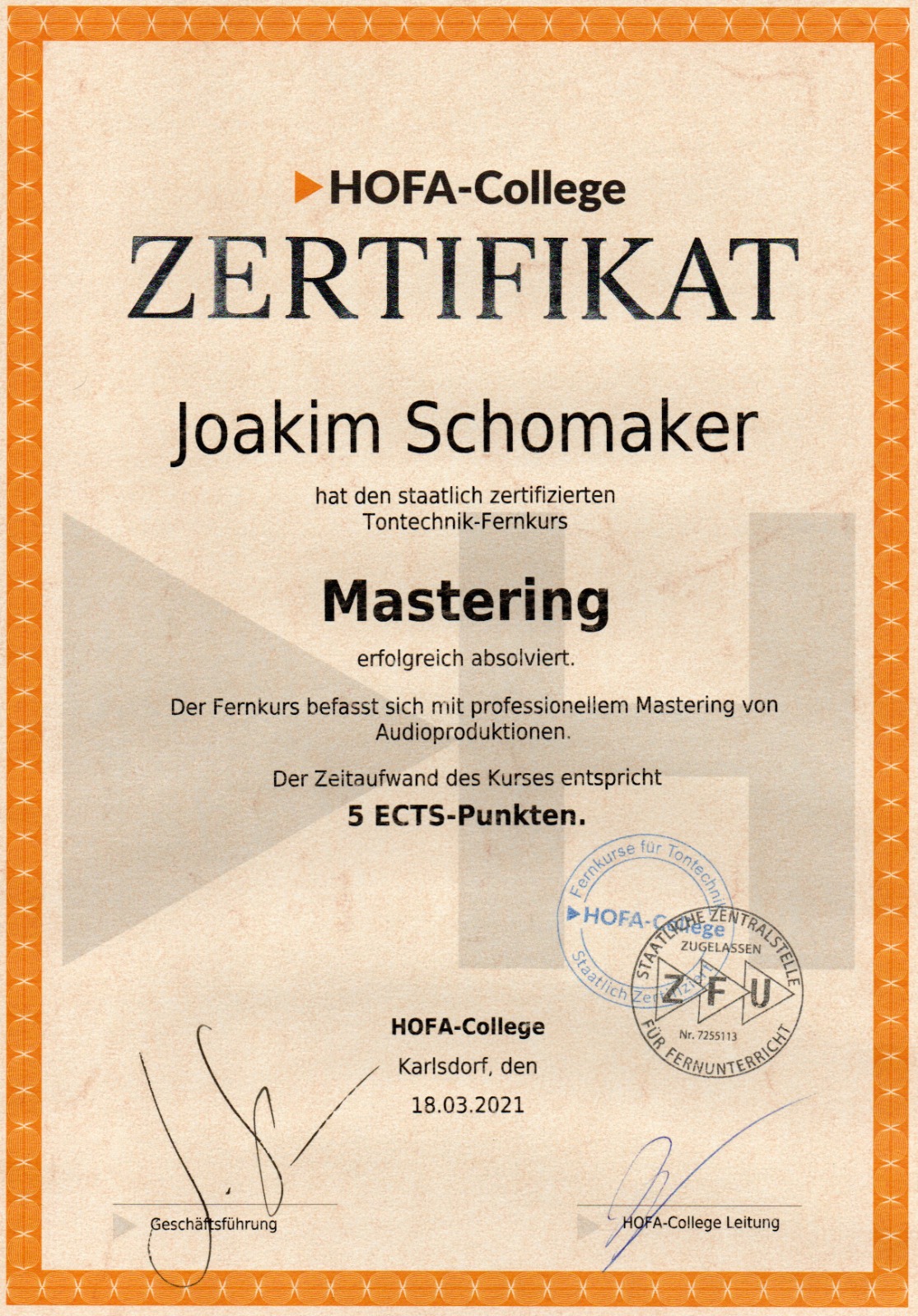 Mastering im Basement Studio